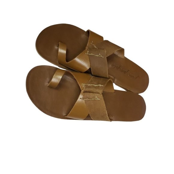 Free People Brown Sandals Minimalist Summer Style - Picture 2 of 14
